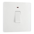 BG Evolve PCDCL31W 20A Double Pole Switch with LED Indicator in Pearlescent White with White Switch