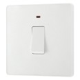 BG Evolve PCDCL31W 20A Double Pole Switch with LED Indicator in Pearlescent White with White Switch