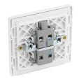 BG Evolve PCDCL31W 20A Double Pole Switch with LED Indicator in Pearlescent White with White Switch