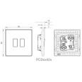 BG Evolve PCDCL42W 20A 16Ax 2 Gang 2 Way Switch Pearlescent White Plastic Screwless Plate with White Insert