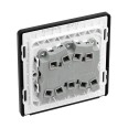 BG Evolve PCDMB43B 20A 16AX 3 Gang 2 Way Switch Matt Black Plastic Screwless Plate with Black Insert