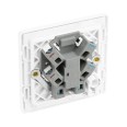 BG Evolve PCDCL54W 13A Unswitched Spur with Flex Outlet and Neon Pearlescent White Plastic Screwless Plate with White Insert