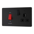 BG Evolve PCDMB70B 45A DP Cooker Control Unit 13A Switched Socket in Matt Black with Black Switch