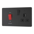 BG Evolve PCDMB70B 45A DP Cooker Control Unit 13A Switched Socket in Matt Black with Black Switch