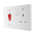 BG Evolve PCDCL70W 45A DP Cooker Control Unit 13A Switched Socket in Pearlescent White with White Switch