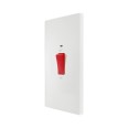 BG Evolve PCDCL72W 45A DP Red Cooker Switch with LED Indicator Double Plate in Pearlescent White Plate