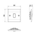 1 Gang 20A Double Pole Switch in Moulded White with Round Edges BG Nexus 830