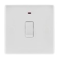 1 Gang 20A Double Pole Switch with Indicator in Moulded White with Round Edge BG Nexus 831