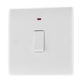 1 Gang 20A Double Pole Switch with Indicator in Moulded White with Round Edge BG Nexus 831