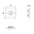 2 Gang 2 Way 20A 16AX Double Switch in White Moulded with Rounded Edge BG Nexus 842