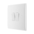 2 Gang 2 Way 20A 16AX Double Switch in White Moulded with Rounded Edge BG Nexus 842