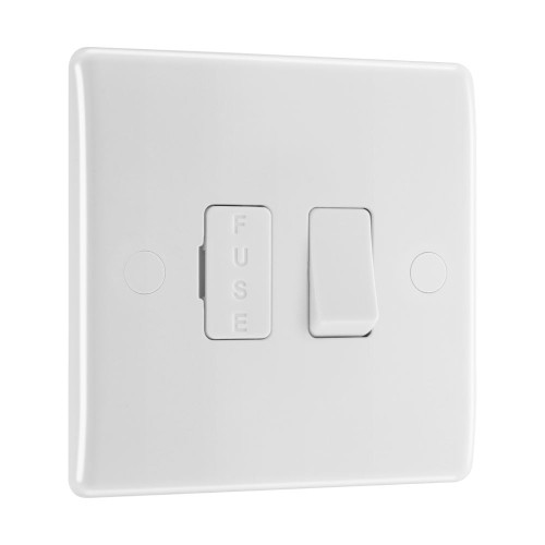 13A Switched Fused Connection Unit (Spur) Moulded White Rounded Corners BG Nexus 850