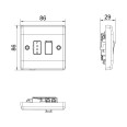 13A Switched Fused Spur with Flex Outlet White Moulded Round Edge, BG Nexus 851 Fused Connection Unit