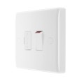 13A Switched Fused Spur with Flex Outlet White Moulded Round Edge, BG Nexus 851 Fused Connection Unit