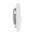 13A Switched Fused Spur with Flex Outlet White Moulded Round Edge, BG Nexus 851 Fused Connection Unit