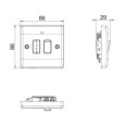 13A Switched Fused Spur with Flex Outlet and LED Indicator White Moulded Round Edge, BG Nexus 853 Fused Connection Unit