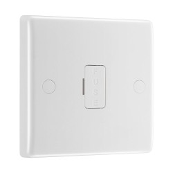 13A Unswitched Fused Spur with Flex Outlet White Moulded Round Edge, BG Nexus 855 Fused Connection Unit