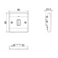 13A Unswitched Fused Spur with Indicator and Flex Outlet White Moulded Round Edges, BG Nexus 857 Fused Connection Unit