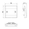 25A Flex Outlet Plate Bottom Entry in White Moulded Plastic with Round Edge, BG Nexus 858