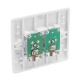 Satellite and Co-Axial Socket in Moulded White with Round Edges, BG Nexus 865 SAT and FM/TV outlet