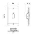 45A DP Red Rocker Cooker Switch with LED Indicator Vertical Plate Moulded White with Rounded Edge, BG Nexus 872