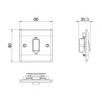 45A DP Red Rocker Cooker Switch on a Single Plate Moulded White with Rounded Edge, BG Nexus 875