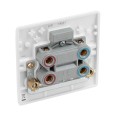 45A DP Red Rocker Cooker Switch on a Single Plate Moulded White with Rounded Edge, BG Nexus 875