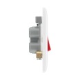 45A DP Red Rocker Cooker Switch on a Single Plate Moulded White with Rounded Edge, BG Nexus 875