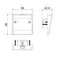 45A Flex Outlet Plate (bottom entry cooker flex outlet) White Moulded Plastic Round Edges, BG Nexus 879