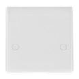 45A Flex Outlet Plate (bottom entry cooker flex outlet) White Moulded Plastic Round Edges, BG Nexus 879