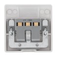 45A Flex Outlet Plate (bottom entry cooker flex outlet) White Moulded Plastic Round Edges, BG Nexus 879