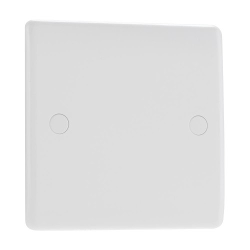 1 Gang Blank Plate, Single Blanking Plate Moulded White with Round Edges, BG Nexus 894