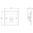 1 Gang Master Telephone Socket Screw Terminal Connection Moulded White Round Edges, BG Nexus 8BTM/1