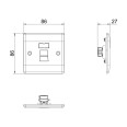 1 Gang CAT6 RJ45 Data Socket Moulded White Rounded Edges with ID Window, BG Nexus 8RJ45/1