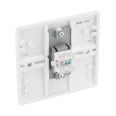 1 Gang CAT6 RJ45 Data Socket Moulded White Rounded Edges with ID Window, BG Nexus 8RJ45/1