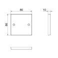 1 Gang Blank Plate Square Edge White Plastic, BG Nexus 904 Single Blank Plate White Moulded