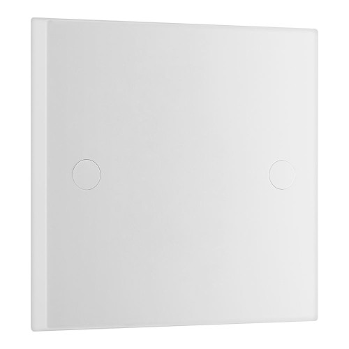 1 Gang Blank Plate Square Edge White Plastic, BG Nexus 904 Single Blank Plate White Moulded