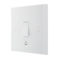 1 Gang 10A 10AX Bell Push Retractive Switch Square Edge White Plastic, BG Nexus 914 Moulded White