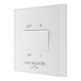 Triple Pole Fan Isolator Switch 10A 10AX in White Plastic Square Edge, BG Nexus 915 White Moulded