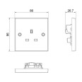 1 Gang 13A Unswitched Single Socket Outlet White Moulded Square Edge BG 923 White Plastic