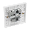 1 Gang 13A Unswitched Single Socket Outlet White Moulded Square Edge BG 923 White Plastic