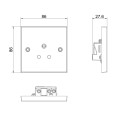 1 Gang 5A Round Pin Unswitched Socket Moulded White Square Edge BG Nexus 929 White Plastic