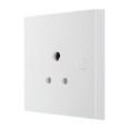 1 Gang 5A Round Pin Unswitched Socket Moulded White Square Edge BG Nexus 929 White Plastic