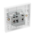 1 Gang 5A Round Pin Unswitched Socket Moulded White Square Edge BG Nexus 929 White Plastic