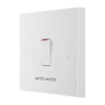 1 Gang 20A DP Switch marked "Water Heater" White Plastic Square Edge with Flex Outlet, BG Electrical 932W