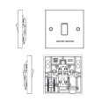 1 Gang 20A DP Switch marked "Water Heater" White Plastic Square Edge with Flex Outlet, BG Electrical 932W