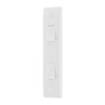 2 Gang 2 Way 20A 16AX Architrave Switch White Moulded Round Edge BG Nexus 948 White Plastic