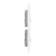 2 Gang 2 Way 20A 16AX Architrave Switch White Moulded Round Edge BG Nexus 948 White Plastic