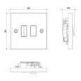 13A Switched Fused Connection Unit White Moulded Square Edge, BG Nexus 950 Spur White Plastic