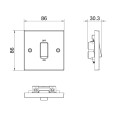 1 Gang 45A Double Pole Red Rocker Single Switch White Moulded Square Edge BG Electrical 975